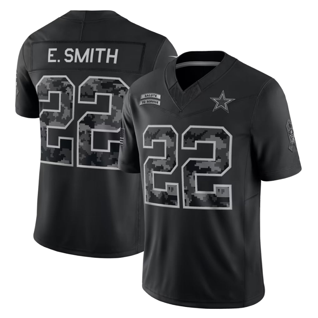 Fenge D.Cowboys #22 Emmitt Smith Player Black Limited 2026 Salute to Service Home Game Stitched Jerseys