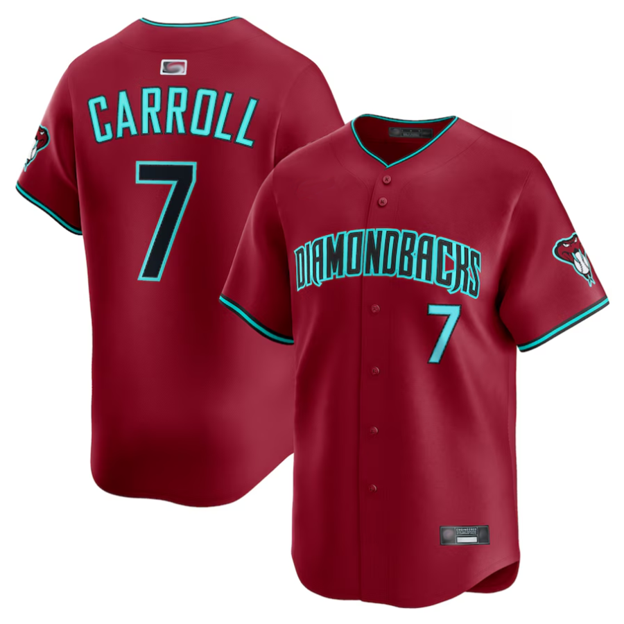Fenge A.Diamondbacks #7 Corbin Carroll Player Red Alternate Limited Personalized Stitched Jerseys