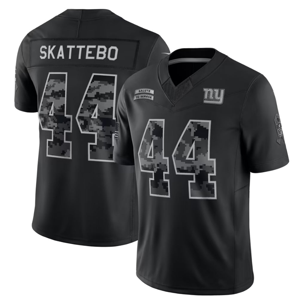 Fenge NY.Giants #44 Cam Skattebo Player Black Limited 2026 Salute to Service Home Game Stitched Jerseys