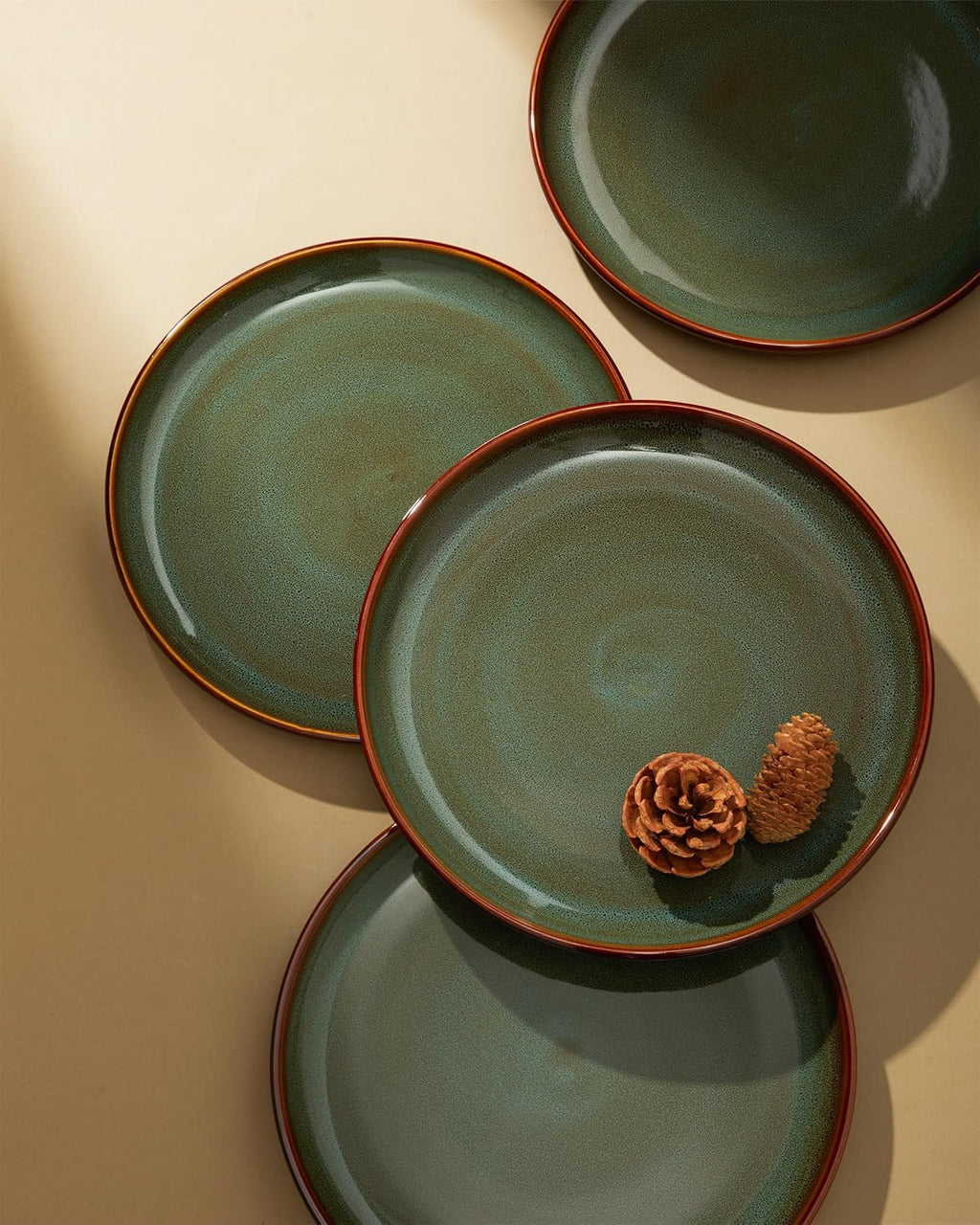 Pokini Stoneware Dinnerware Sets, Ceramic Plates and Bowls Set, Microwave & Dishwasher Safe Kitchen Dishes, Modern Dinner Salad Plates | Cereal Bowls, Dishware Sets Service for 4 Sage Green | Stoneware Dishware sets, Microwave & Dishwasher Safe, Cereal Bo