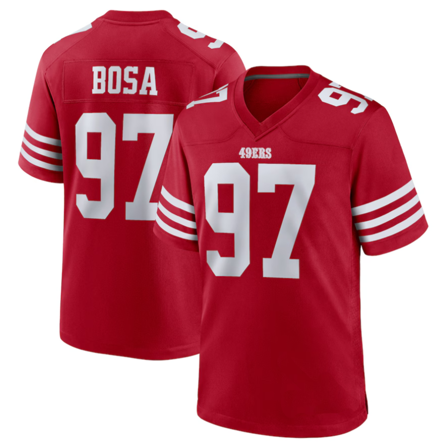 Fenge SF.49ers #97 Nick Bosa Player Scarlet Player Game Stitched Jerseys