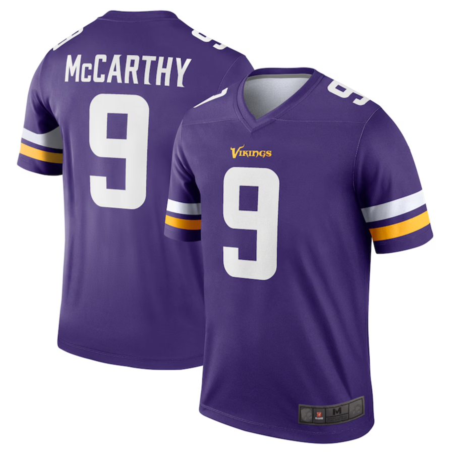 Fenge #9 J.J. McCarthy Player MN.Vikings Purple Alternate Legend Stitched Jerseys