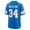 Fenge D.Lions #34 Alex Anzalone Blue Game Jersey