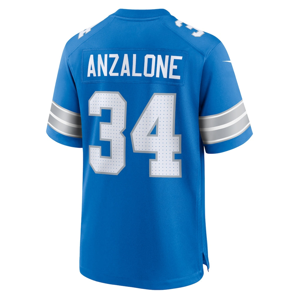 Fenge D.Lions #34 Alex Anzalone Blue Game Jersey