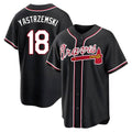 Fenge A.Braves #18 Mike Yastrzemski player Black Replica Fashion Out Stitched Jerseys