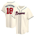 Fenge A.Braves #18 Mike Yastrzemski player Cream Replica Alternate Stitched Jerseys