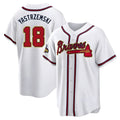 Fenge A.Braves #18 Mike Yastrzemski player Gold Replica White Program Stitched Jerseys