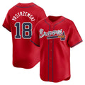 Fenge A.Braves #18 Mike Yastrzemski player Red Limited Alternate Stitched Jerseys