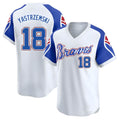 Fenge A.Braves #18 Mike Yastrzemski player White Limited Throwback Cooperstown Collection Stitched Jerseys