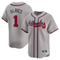 Fenge A.Braves #1 Ozzie Albies Player Gray Vapor Premier City Connect Premium Stitched Jerseys