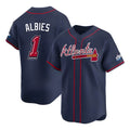 Fenge A.Braves #1 Ozzie Albies Player Navy Limited 2025 Speedway Classic Alternate Stitched Jerseys