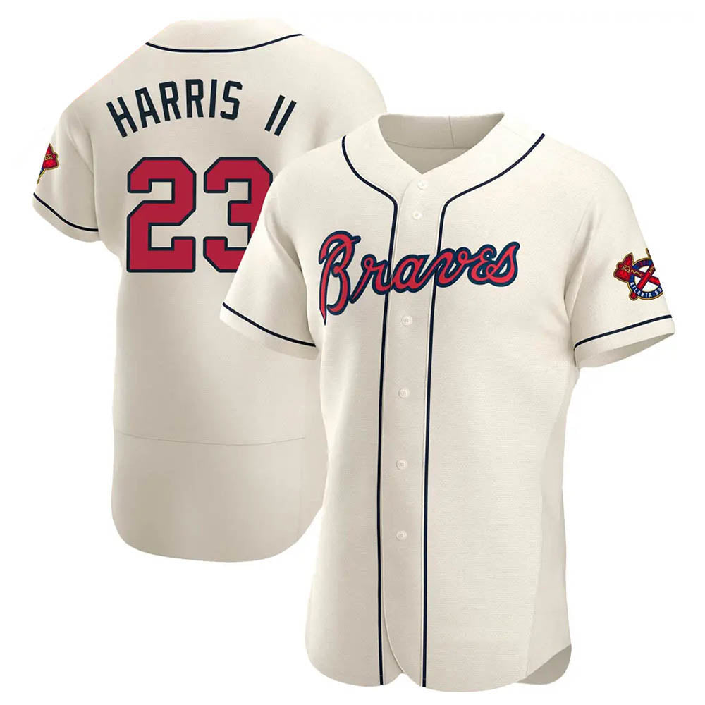 Fenge A.Braves #23 Michael Harris II player Cream Authentic Alternate Stitched Jerseys