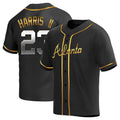 Fenge A.Braves #23 Michael Harris II player Gold Replica Black en Alternate Stitched Jerseys