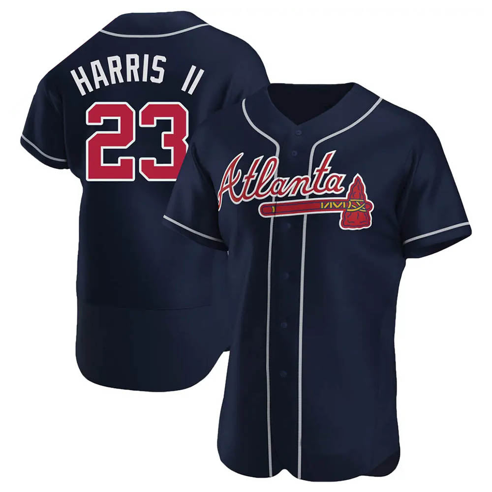 Fenge A.Braves #23 Michael Harris II player Navy Authentic Alternate Stitched Jerseys