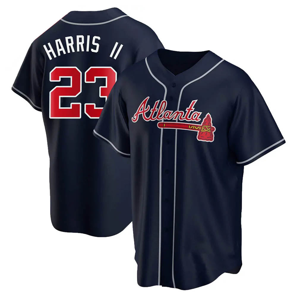 Fenge A.Braves #23 Michael Harris II player Navy Replica Alternate Stitched Jerseys