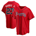 Fenge A.Braves #23 Michael Harris II player Red Replica Alternate Stitched Jerseys