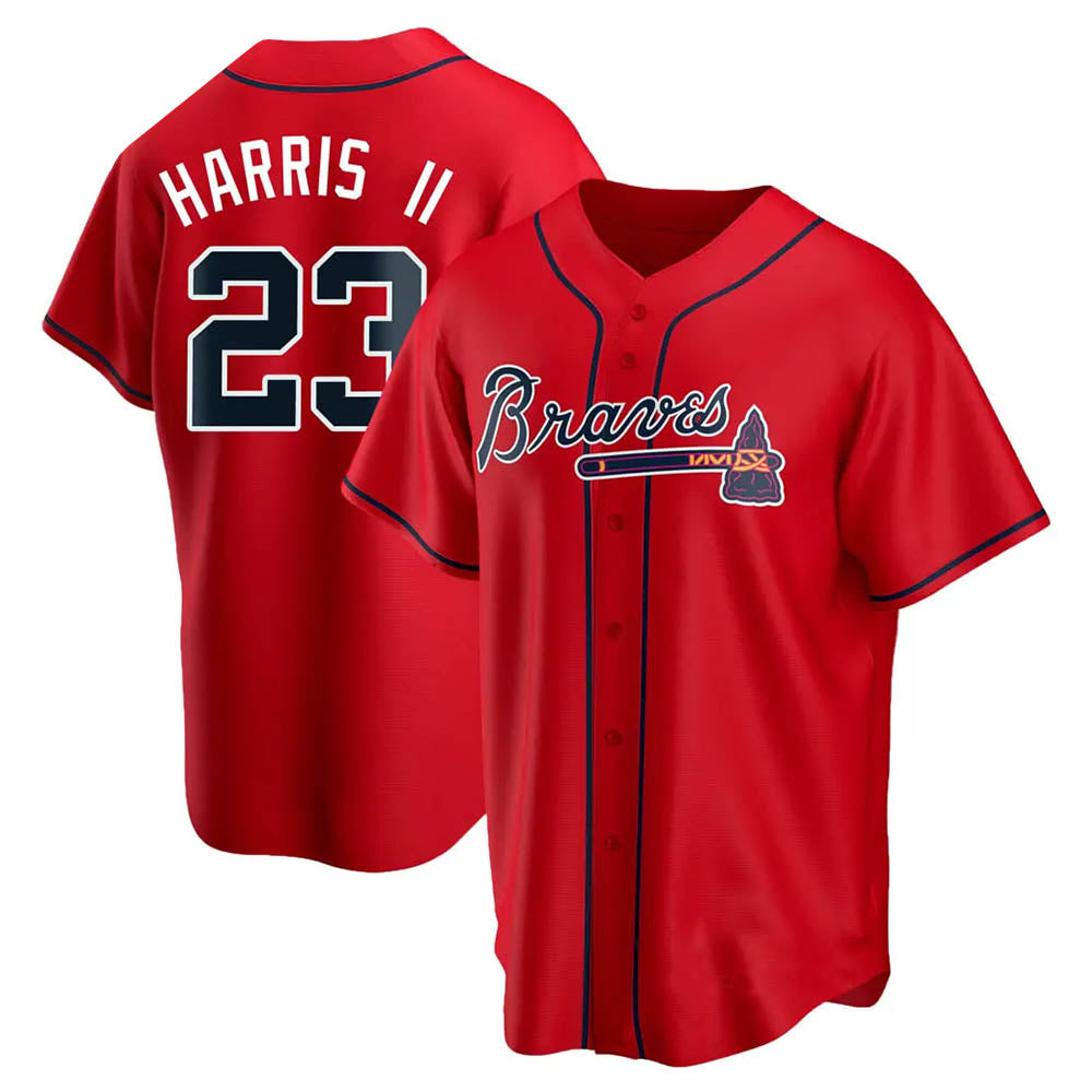 Fenge A.Braves #23 Michael Harris II player Red Replica Alternate Stitched Jerseys