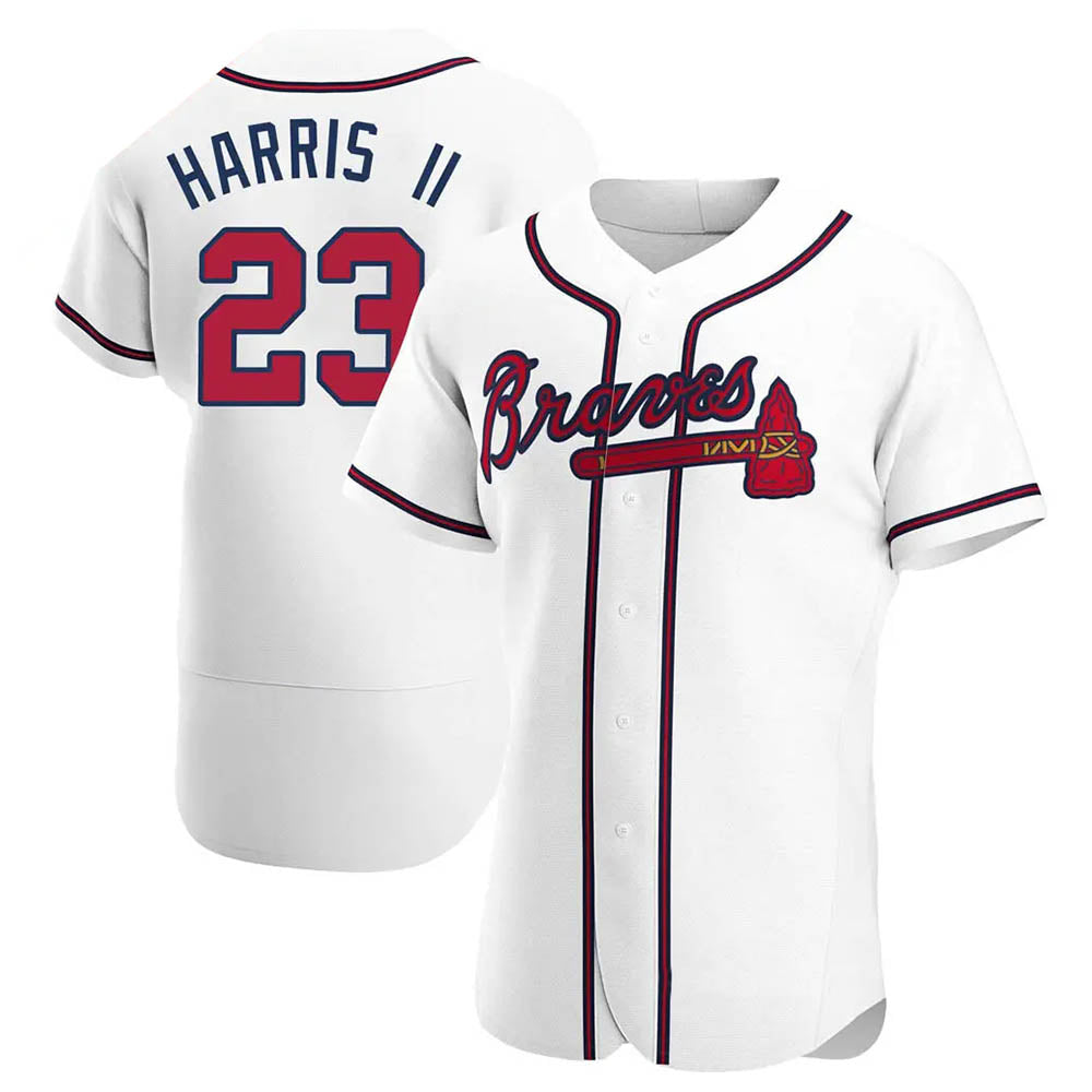 Fenge A.Braves #23 Michael Harris II player White Authentic Home Stitched Jerseys
