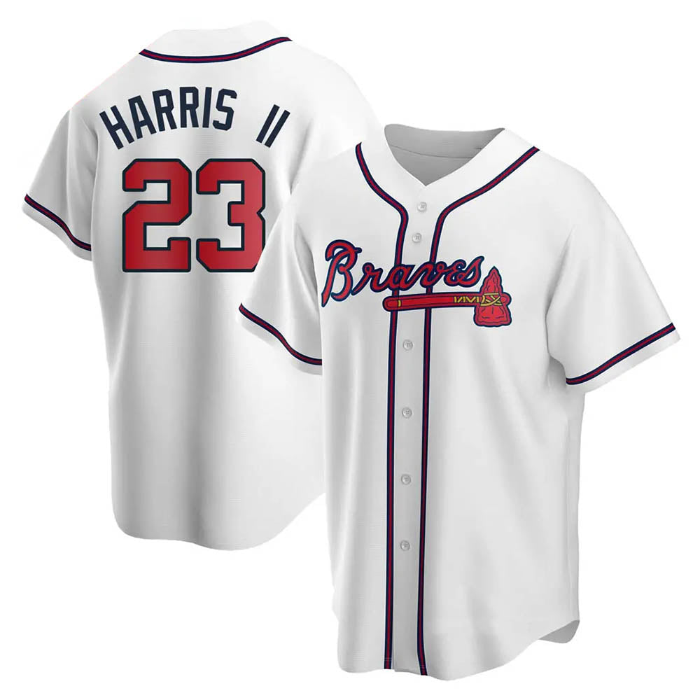 Fenge A.Braves #23 Michael Harris II player White Replica Home Stitched Jerseys