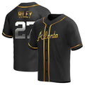 Fenge A.Braves #27 Austin Riley Player Black&Gold Replica en Alternate Stitched Jerseys