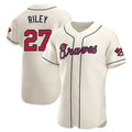 Fenge A.Braves #27 Austin Riley Player Cream Authentic Alternate Stitched Jerseys