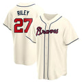 Fenge A.Braves #27 Austin Riley Player Cream Replica Alternate Stitched Jerseys