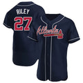 Fenge A.Braves #27 Austin Riley Player Navy Authentic Alternate Stitched Jerseys
