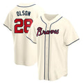 Fenge A.Braves #28 Matt Olson Player Cream Replica Alternate Stitched Jerseys