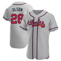 Fenge A.Braves #28 Matt Olson Player Gray Authentic Road Stitched Jerseys