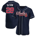 Fenge A.Braves #28 Matt Olson Player Navy Authentic Alternate Stitched Jerseys