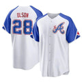 Fenge A.Braves #28 Matt Olson Player White Replica City Connect Stitched Jerseys