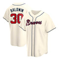 Fenge A.Braves #30 Drake Baldwin player Cream Replica Alternate Stitched Jerseys