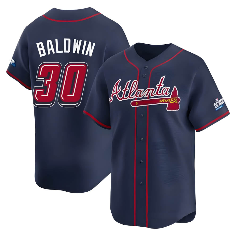 Fenge A.Braves #30 Drake Baldwin player Navy Limited 2025 Speedway Classic Alternate Stitched Jerseys