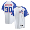 Fenge A.Braves #30 Drake Baldwin player White City Connect Stitched Jerseys