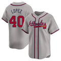 Fenge A.Braves #40 Reynaldo Lopez player Gray Limited Away Stitched Jerseys