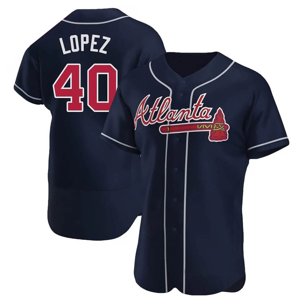 Fenge A.Braves #40 Reynaldo Lopez player Navy Authentic Alternate Stitched Jerseys