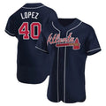 Fenge A.Braves #40 Reynaldo Lopez player Navy Authentic Alternate Stitched Jerseys