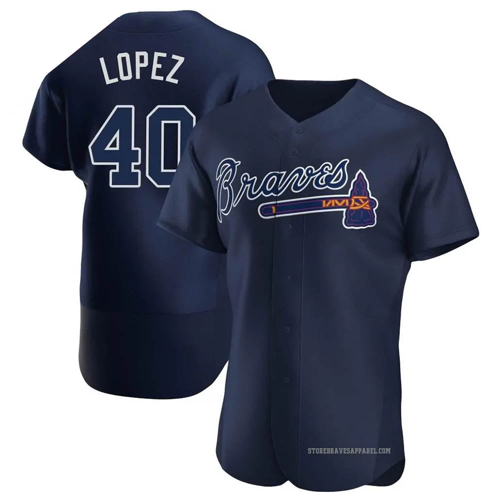 Fenge A.Braves #40 Reynaldo Lopez player Navy Authentic Alternate Team Stitched Jerseys