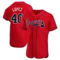 Fenge A.Braves #40 Reynaldo Lopez player Red Authentic Alternate Stitched Jerseys