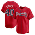 Fenge A.Braves #40 Reynaldo Lopez player Red Limited Alternate Stitched Jerseys