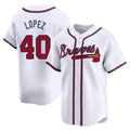 Fenge A.Braves #40 Reynaldo Lopez player White Limited Home Stitched Jerseys