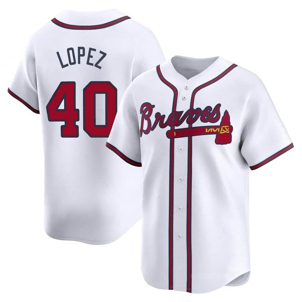 Fenge A.Braves #40 Reynaldo Lopez player White Limited Home Stitched Jerseys