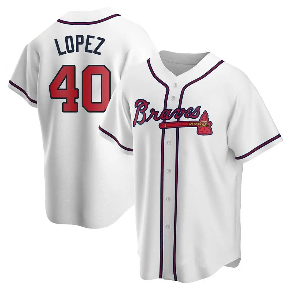 Fenge A.Braves #40 Reynaldo Lopez player White Replica Home Stitched Jerseys