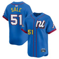 Fenge A.Braves #51 Chris Sale Player Blue National League Limited Stitched Jerseys