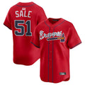 Fenge A.Braves #51 Chris Sale Player Red Alternate Limited Stitched Jerseys