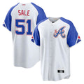 Fenge A.Braves #51 Chris Sale Player White City Connect Limited Stitched Jerseys