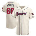Fenge A.Braves #66 Grant Holmes Player Cream Authentic Alternate Stitched Jerseys