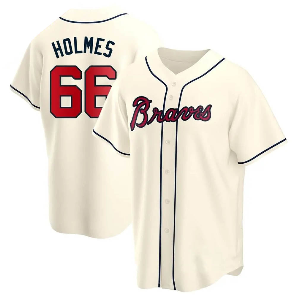 Fenge A.Braves #66 Grant Holmes Player Cream Replica Alternate Stitched Jerseys