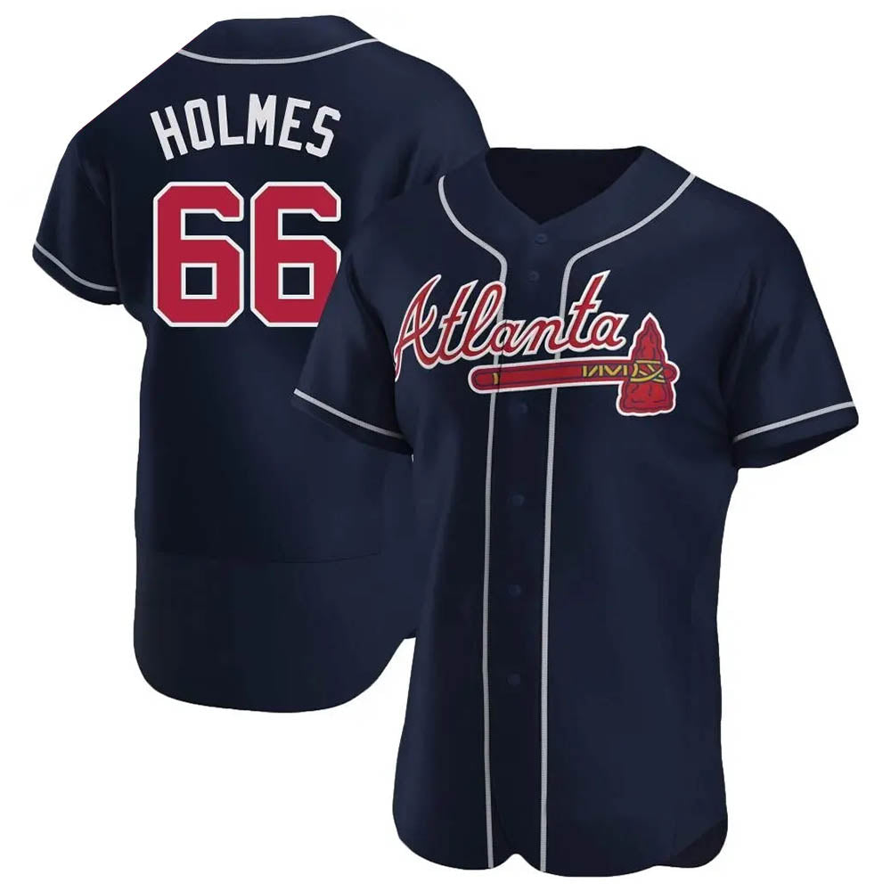 Fenge A.Braves #66 Grant Holmes Player Navy Authentic Alternate Stitched Jerseys