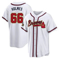 Fenge A.Braves #66 Grant Holmes Player White&Gold Replica Program Stitched Jerseys